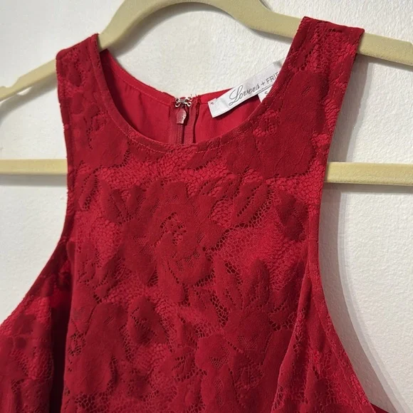 Revolve x Lovers + Friends Red Lace Embroidered Shift Dress New without Tag - Picture 5 of 9